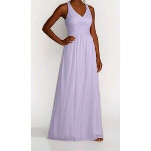 Davids Bridal Bridesmaid Dress Purple Thistle‎ Size 18 Crisscross Long Gown $149